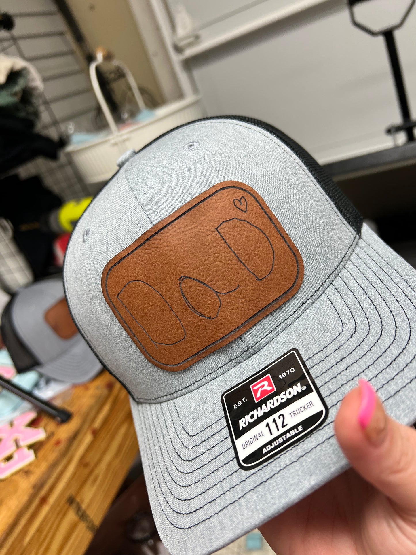 Custom laser engraved handwritten name  on Richardson 112 SnapBack Hat for Dad grandpa uncle gift