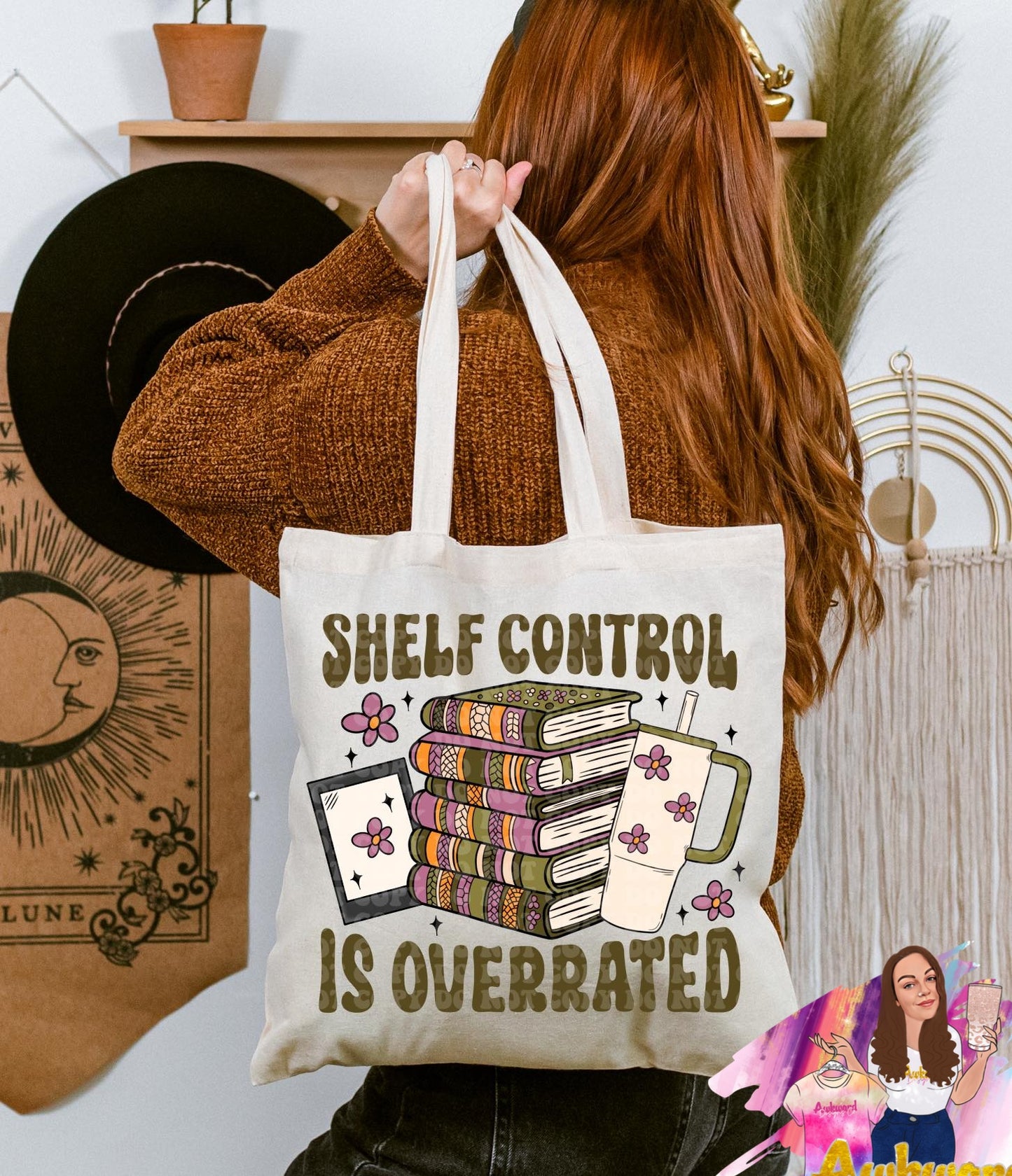 Shelf Control is Overrated Canvas Tote Bag TBR Bookish Babe Goodies