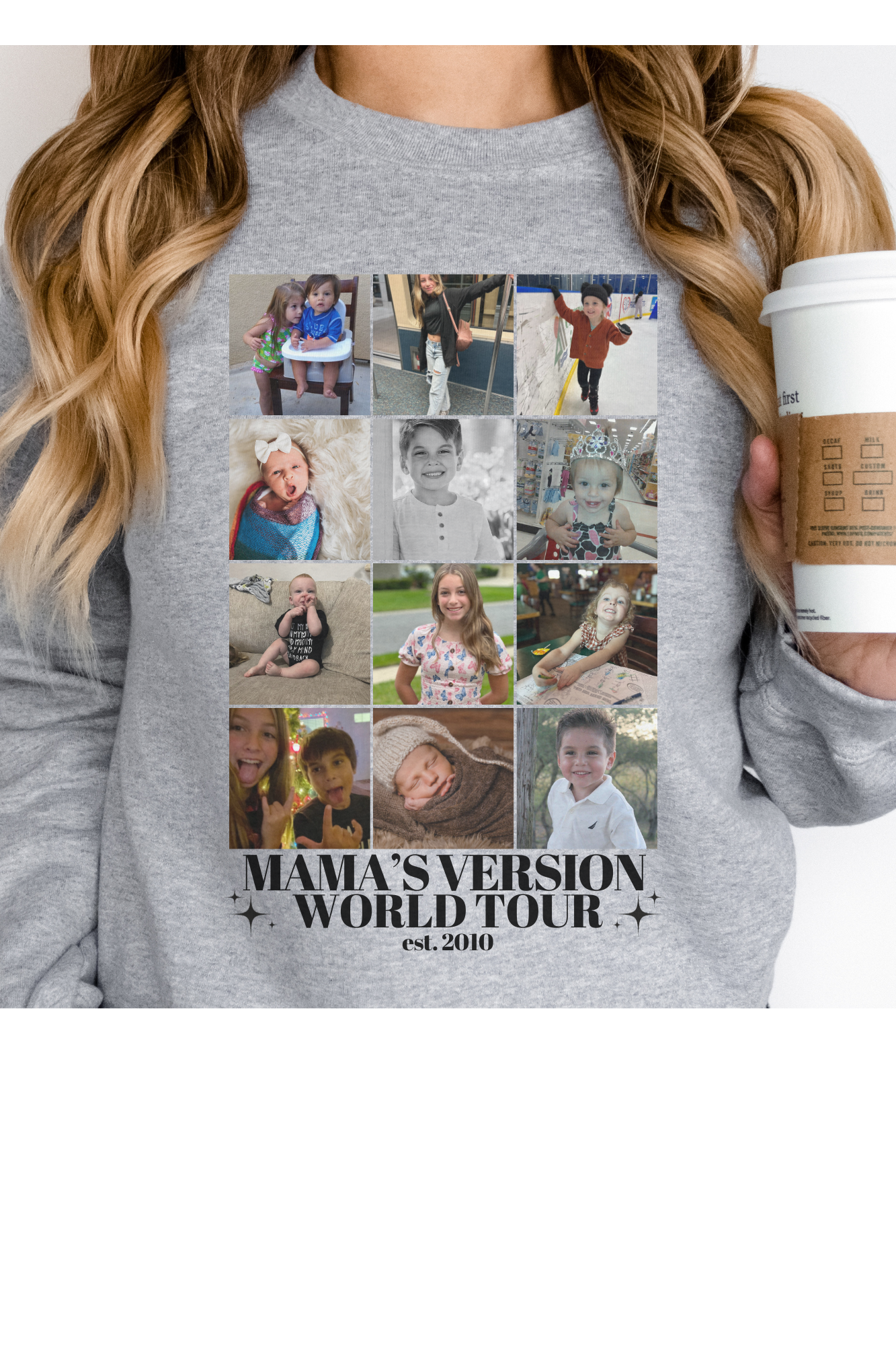 Custom Mama's Verison World Tour Photo Collage Crewneck Gifts for Mom Grandma Auntie