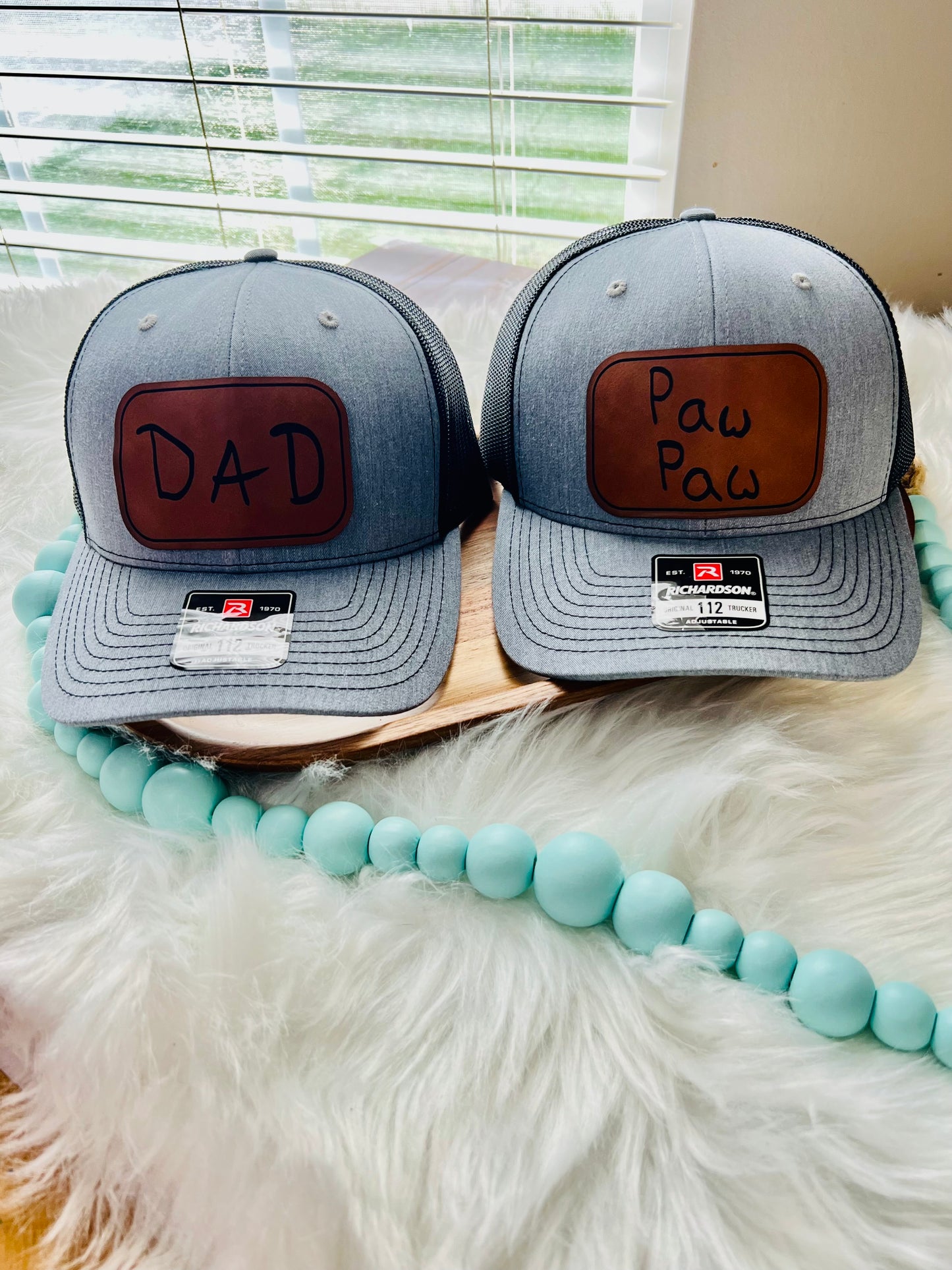 Custom laser engraved handwritten name  on Richardson 112 SnapBack Hat for Dad grandpa uncle gift