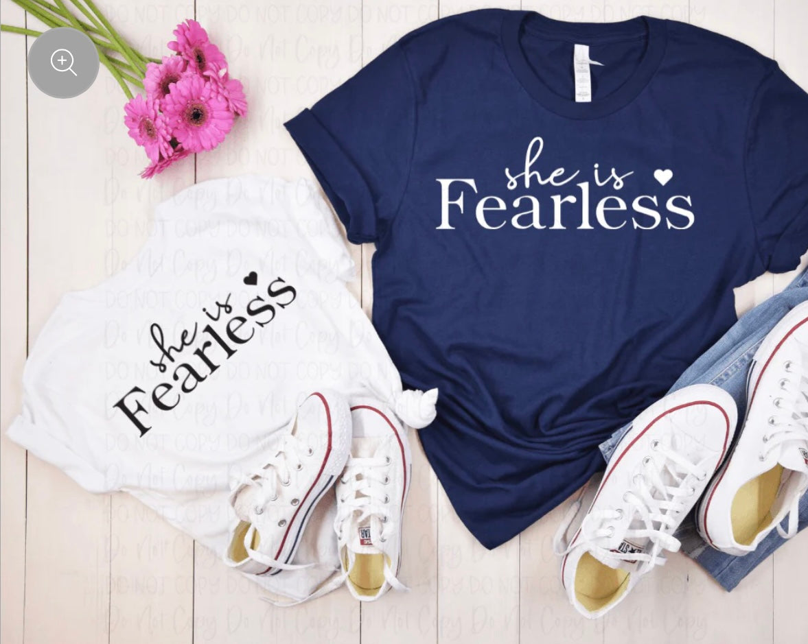 “She is Fearless” Faith-Based Women’s T-Shirt - Inspirational Christian Apparel