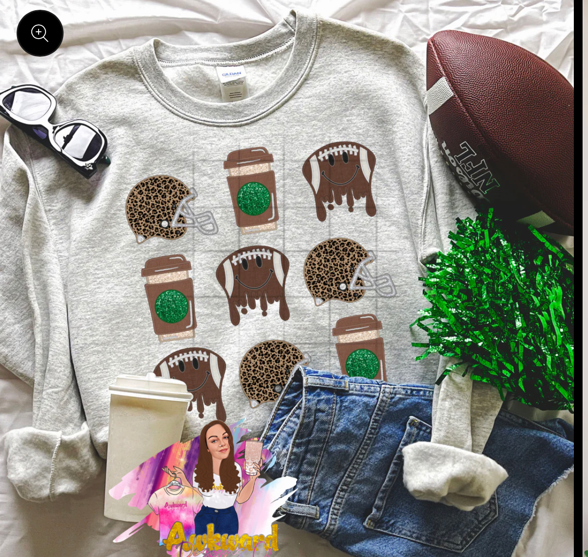 Leopard Football and Coffee Drippy Game Day  Shirt