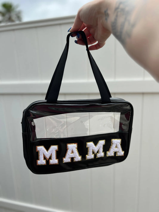 Mama Clear Bag - Black Awkward Mama Designs