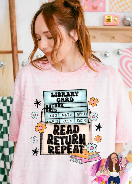 Read Return Repeat Library Book Cute Shirt for womens